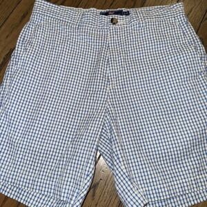 Vineyard Vines Shorts Mens‎ 30 Blue White Checkered Seersucker Fit Chino Flat 7"